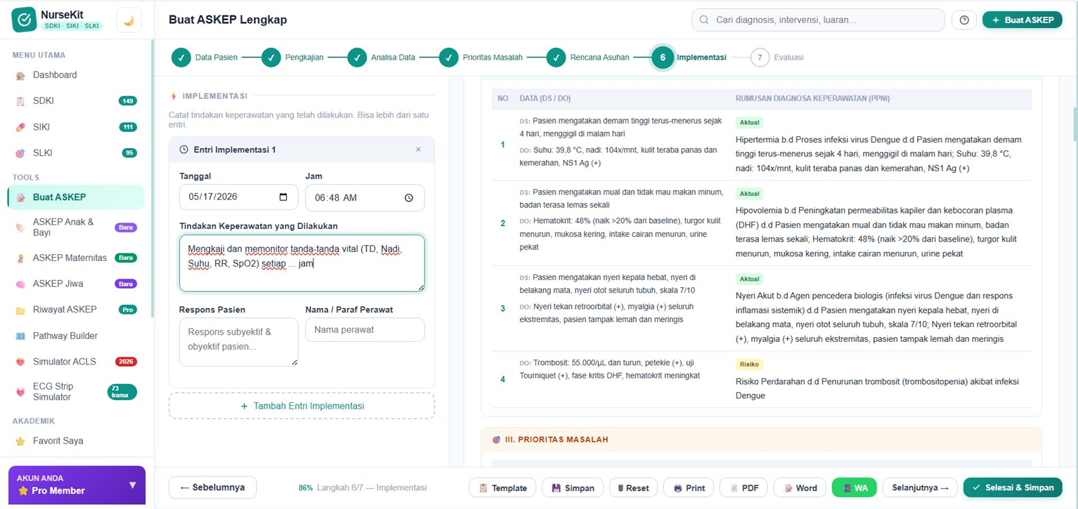 ASKEP Builder 7 langkah — form implementasi keperawatan